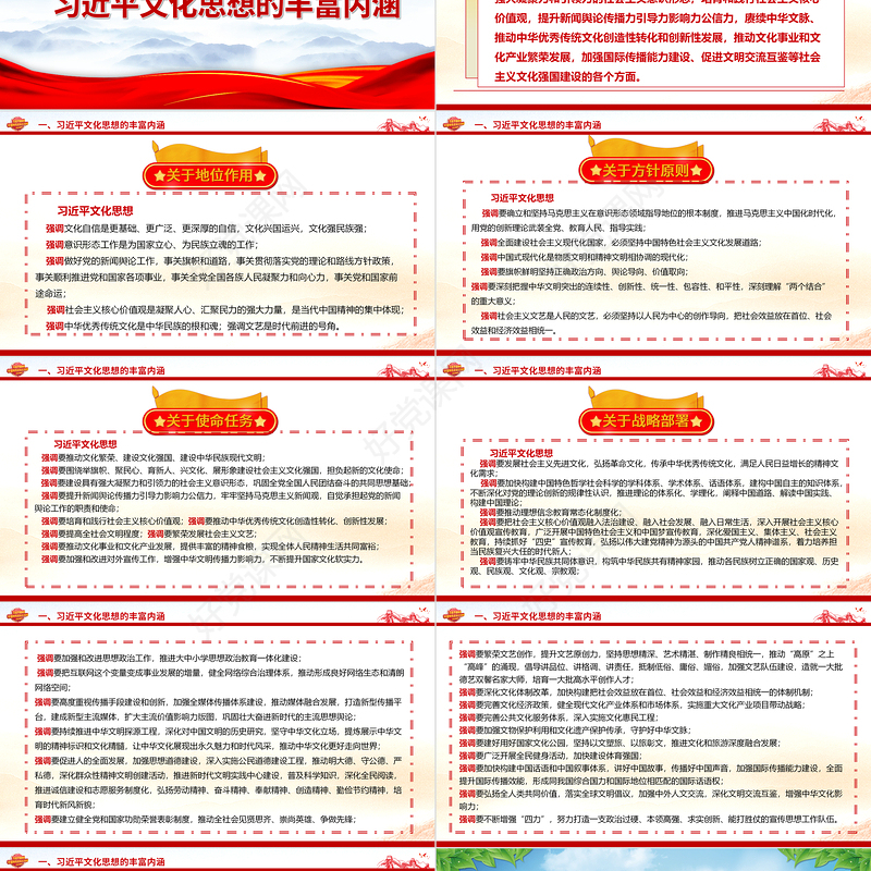 论习近平文化思想的丰富内涵和原创性贡献ppt担负新时代新的使命任务的强大思想武器基层党员党组织党课培训课件