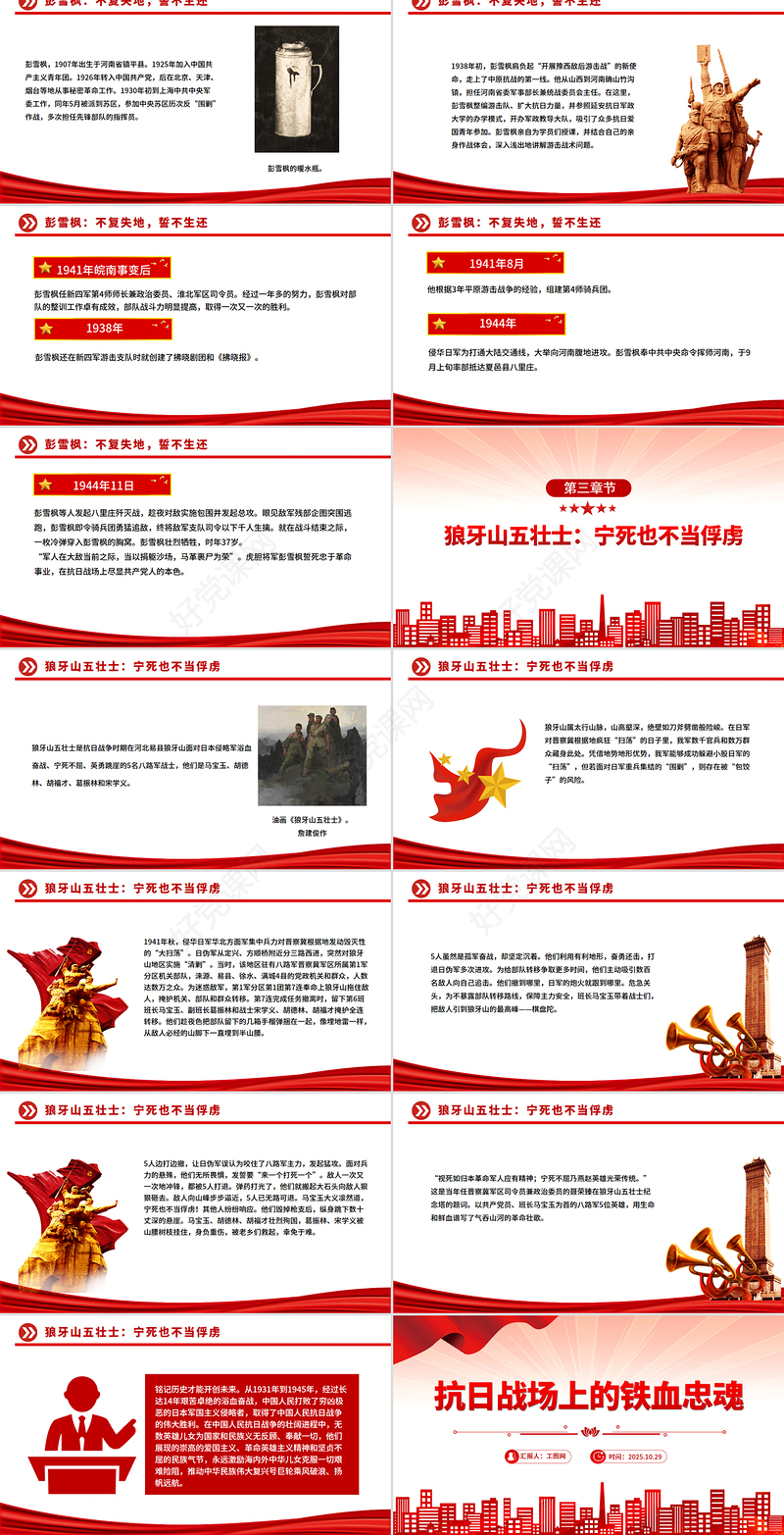 党政风抗日战场上的铁血忠魂PPT抗战胜利80周年专题党课