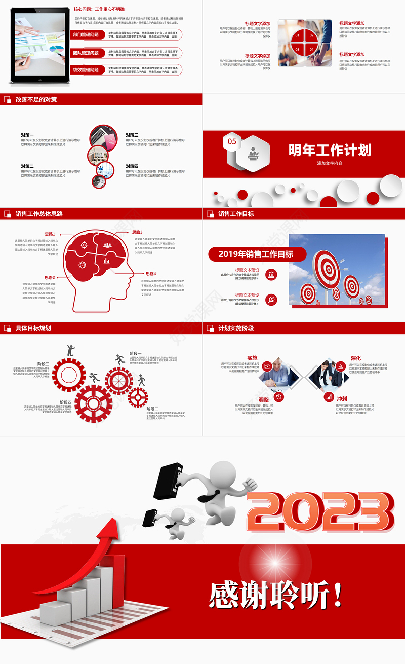 2023销售部工作汇报工作总结年终总结述职报告新年工作计划PPT模板