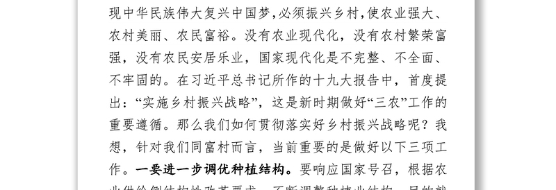 党课材料坚持不忘初心牢记使命全面推进乡村振兴战略落实党课讲稿