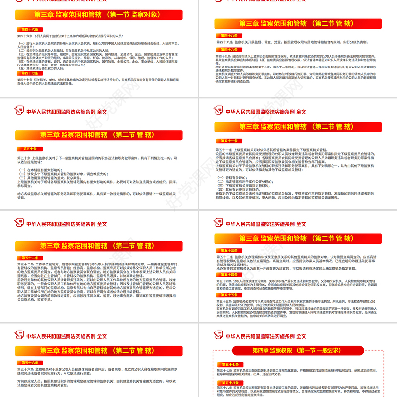 2025《中华人民共和国监察法实施条例》PPT大气精美法律法规专题课件下载