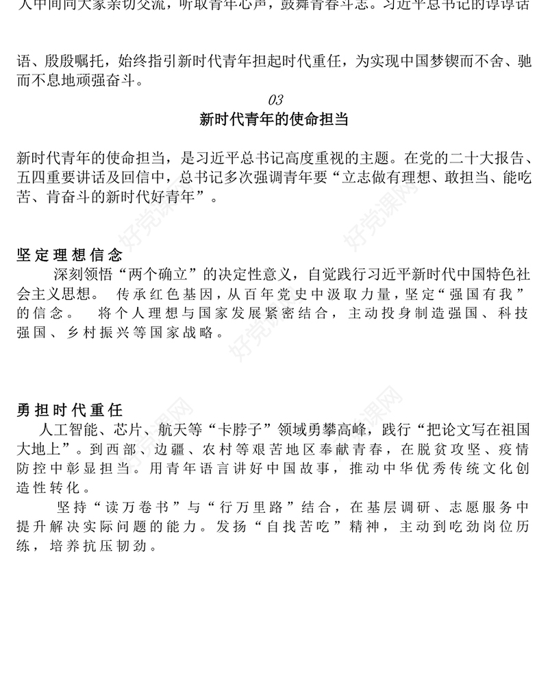 2025新时代青年学习总书记重要回信精神PPT党课下载(讲稿)