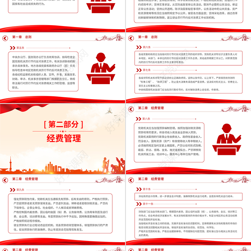 《党政机关厉行节约反对浪费条例》PPT党课课件