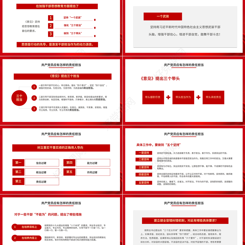 2021心怀责任敢于担当PPT红色质感党员干部全心全意为人民服务做合格党员责任担当党课