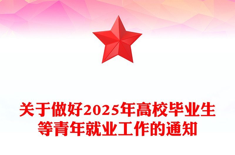 简洁风关于做好2025年高校毕业生等青年就业工作的通知PPT课件下载(讲稿)