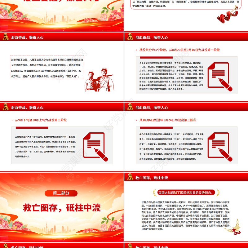 1940百团大战PPT纪念抗日战争胜利80周年系列课件下载