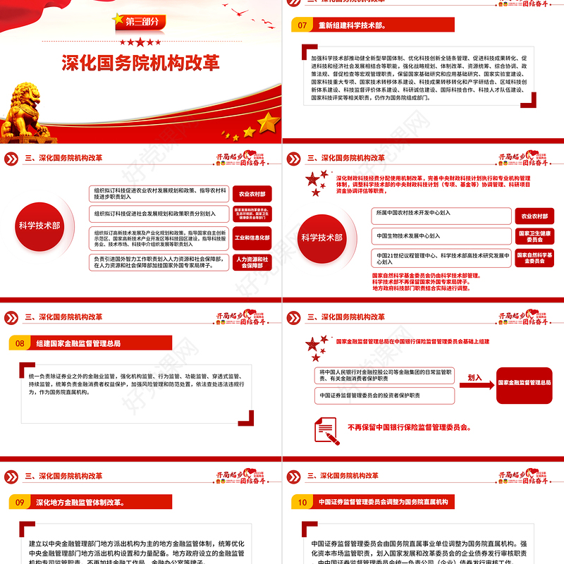 2023年党和国家机构改革方案PPT推进国家治理体系和治理能力现代化课件