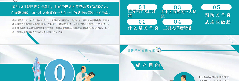 2022世界关节炎日PPT关节保护为您的健康保驾护航PPT模板下载.pptx