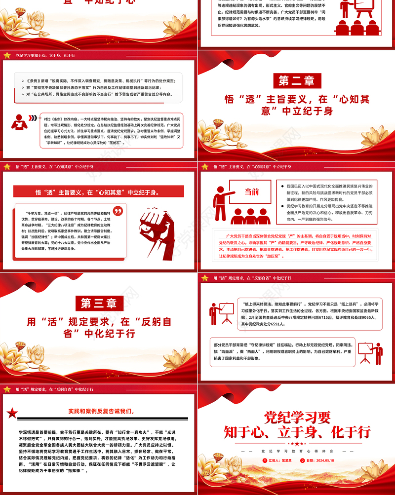 党纪学习教育PPT红色大气要知于心立于身化于行党课课件