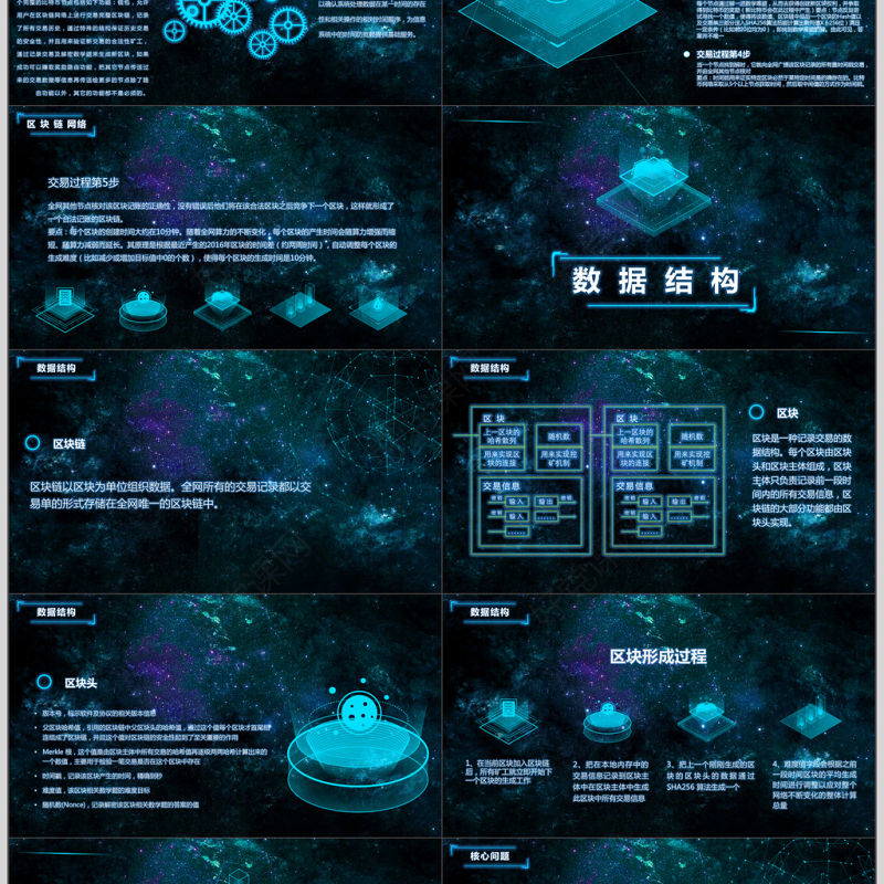 蓝色科技内容完整区块链简介PPT