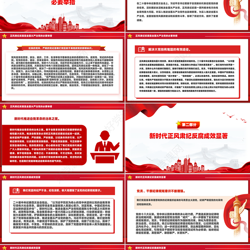 党政风正风肃纪反腐PPT推进党的自我革命微党课