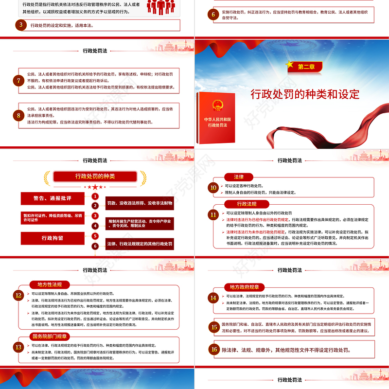 2021年修订中华人民共和国行政处罚法ppt蓝色大气行政处罚法全文解读专题党课课件