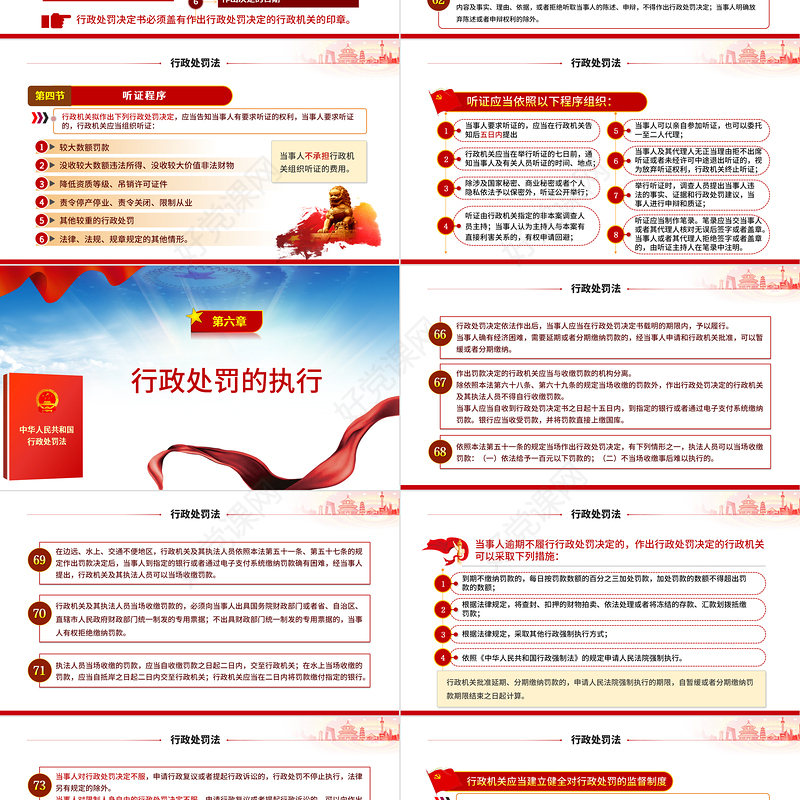 2021年修订中华人民共和国行政处罚法ppt蓝色大气行政处罚法全文解读专题党课课件