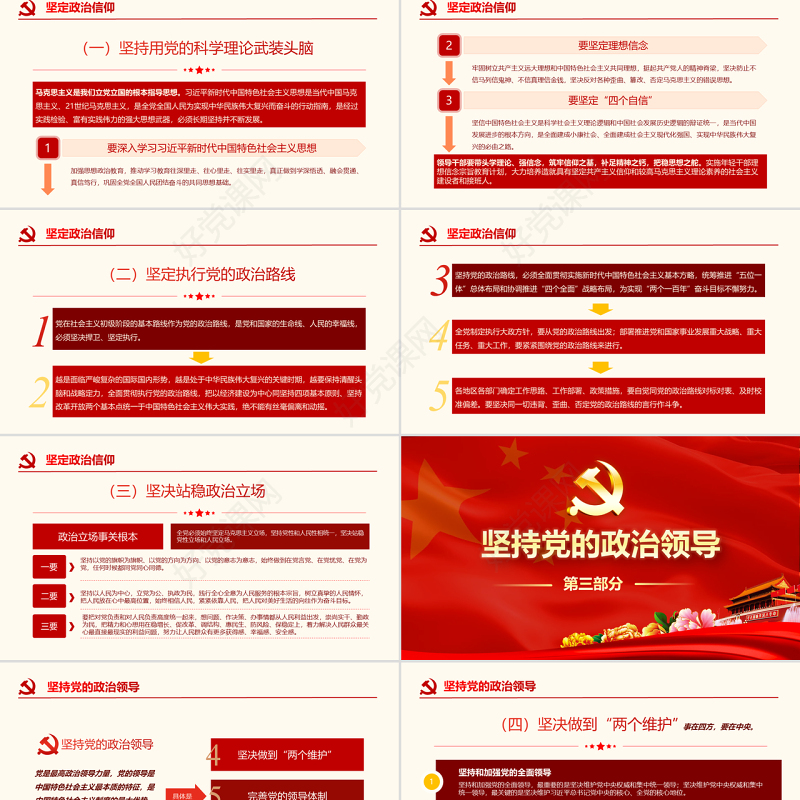 原创中共中央关于加强党的政治建设的意见学习PPT-版权可商用