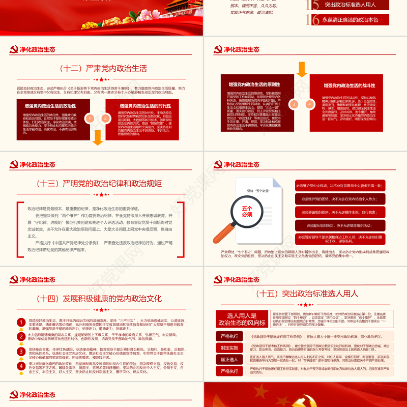 原创中共中央关于加强党的政治建设的意见学习PPT-版权可商用