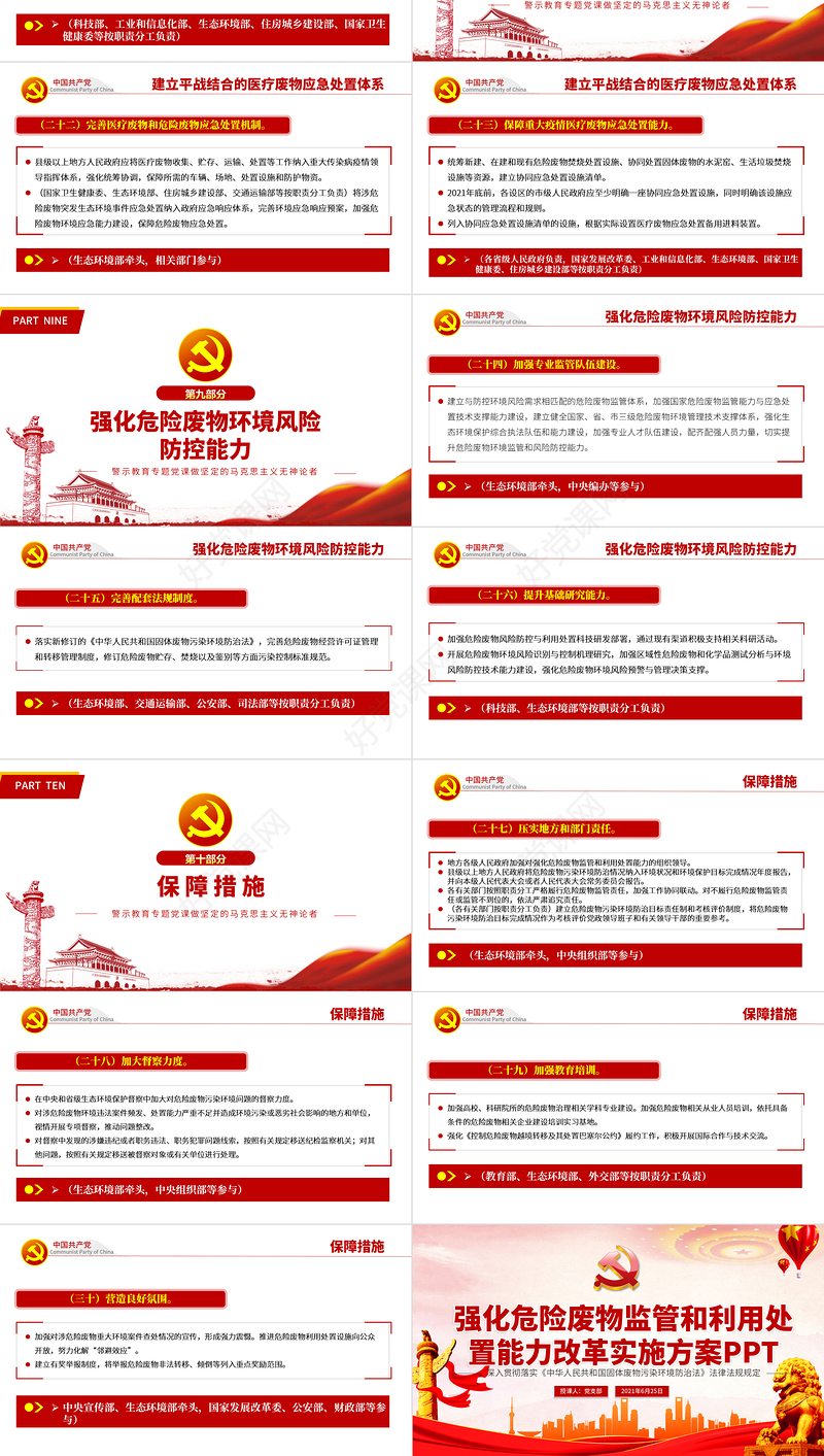 2021强化危险废物监管和利用处置能力改革实施方案PPT