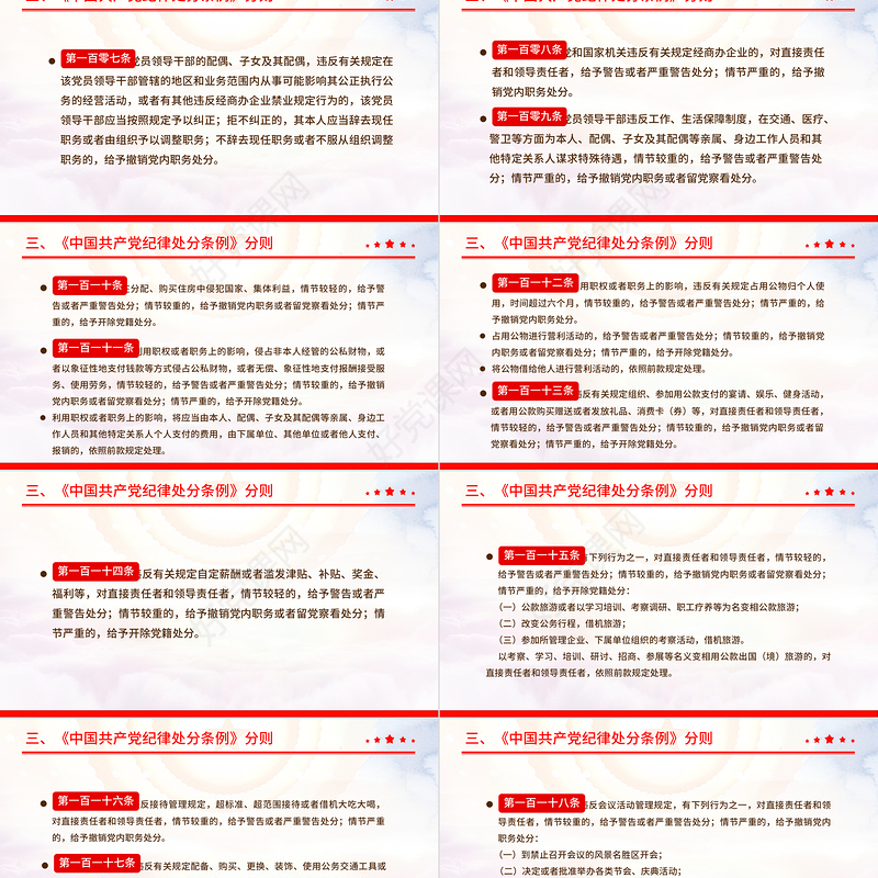 大气精美中国共产党纪律处分条例PPT全面加强党的纪律建设党课下载