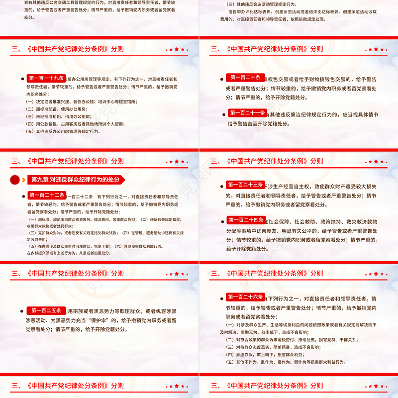 大气精美中国共产党纪律处分条例PPT全面加强党的纪律建设党课下载