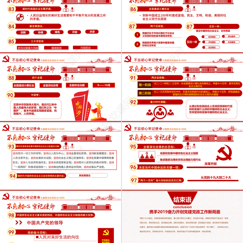 原创不忘初心牢记使命主题教育应知应会100问