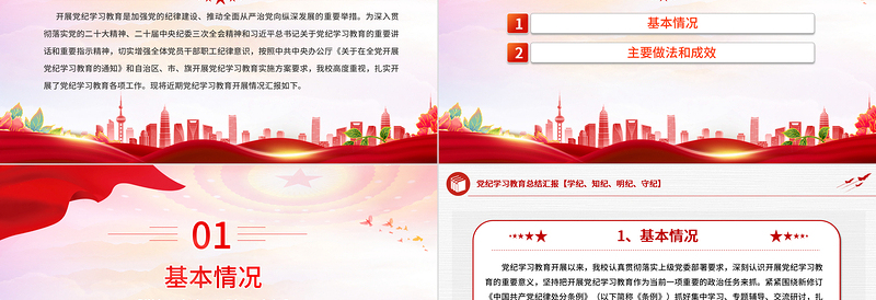 2024年机关单位党纪学习教育总结汇报PPT模板