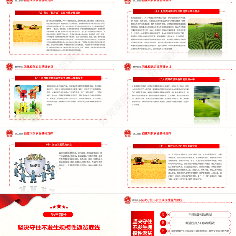 2022年中央一号文件PPT红色大气关于做好2022年全面推进乡村振兴重点工作的意见党课课件