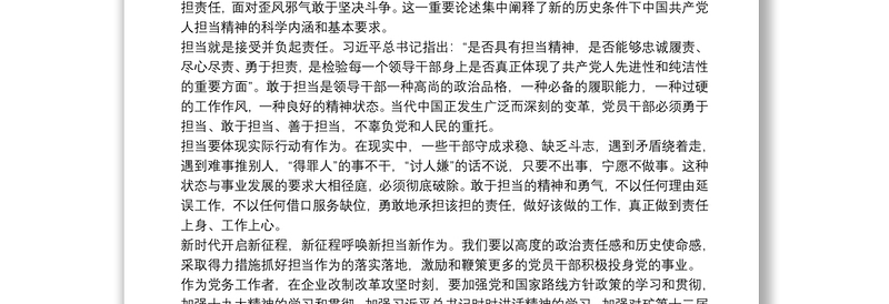 2020年书记讲党课优秀讲稿勇担当善作为努力奋进新时代（）