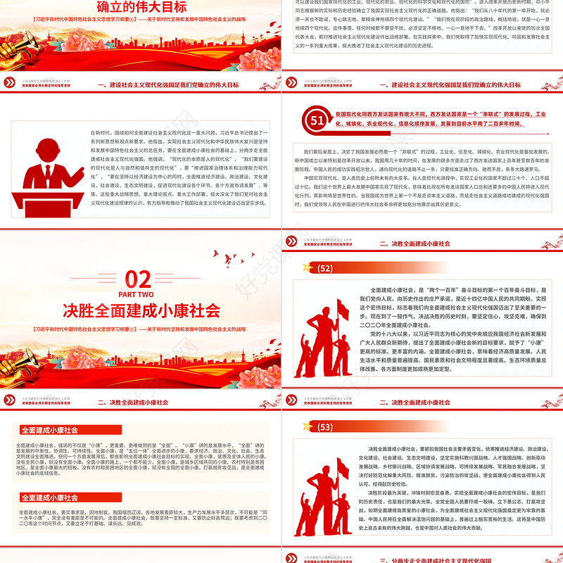 开启全面建设社会主义现代化国家新征程精美大气习近平新时代中国特色社会主义思想学习纲要系列党课课件之六