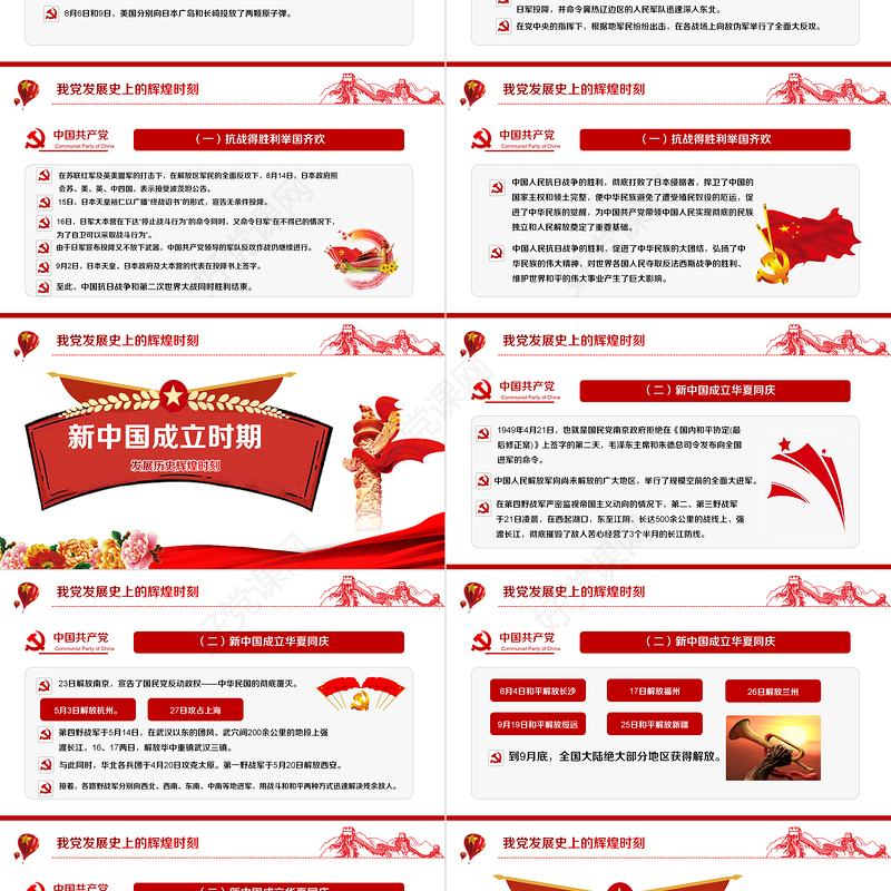 1921-2024党的光辉历程PPT党政风建党103周年党史学习教育七一党课下载