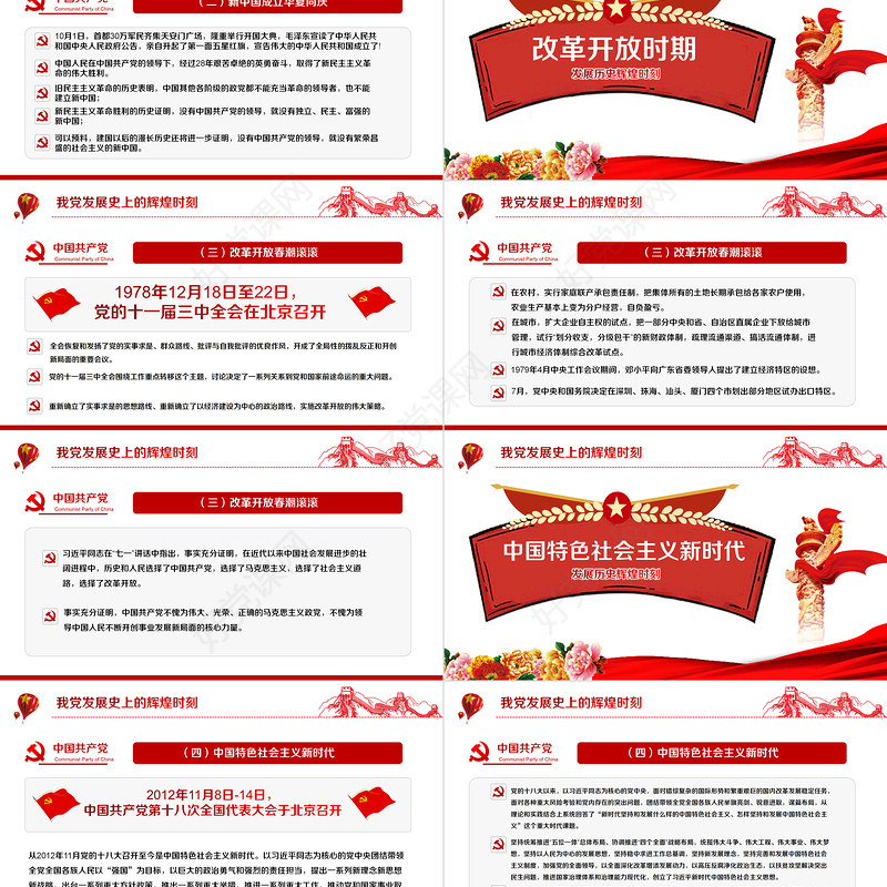 1921-2024党的光辉历程PPT党政风建党103周年党史学习教育七一党课下载