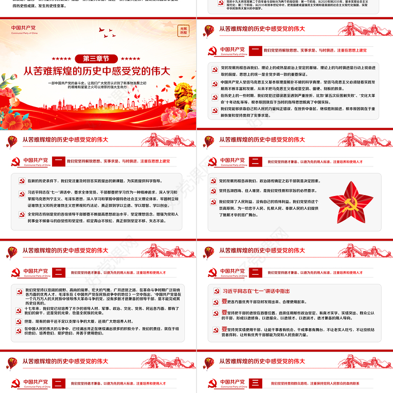 1921-2024党的光辉历程PPT党政风建党103周年党史学习教育七一党课下载