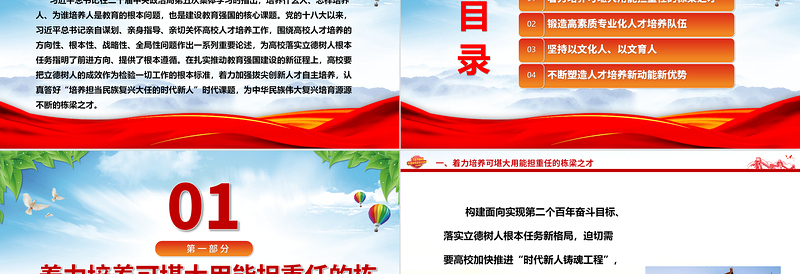 落实立德树人根本任务认真答好高校时代课题ppt红色大气深刻把握习近平教育强国重要方针高校党组织党员学习培训党课课件