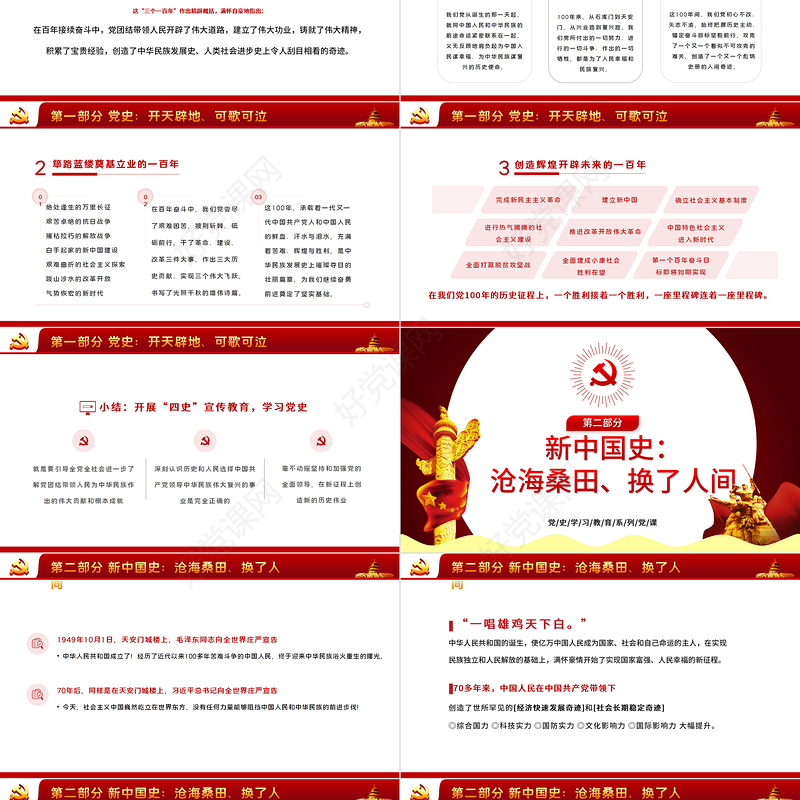 2021上好四史必修课学深悟实得真知PPT红色党政风四史教育专题党课课件