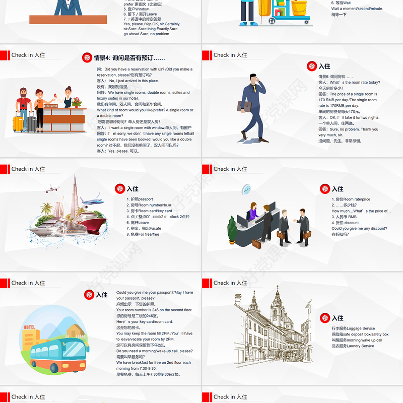 大气城市酒店基础英语培训PPT模版