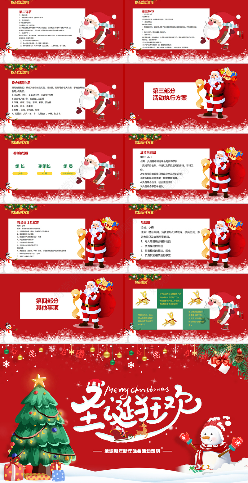 精美创意公司圣诞新年晚会活动策划PPT模板