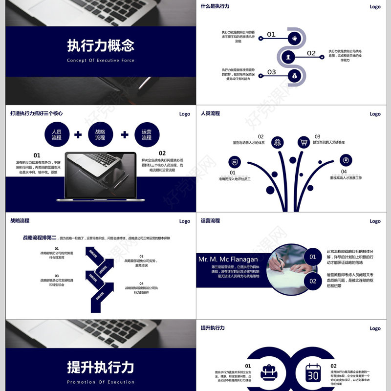 大气简约员工执行力培训PPT模板