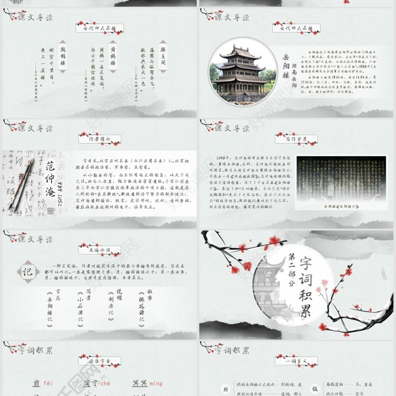 人教版初八年级语文岳阳楼记PPT课件