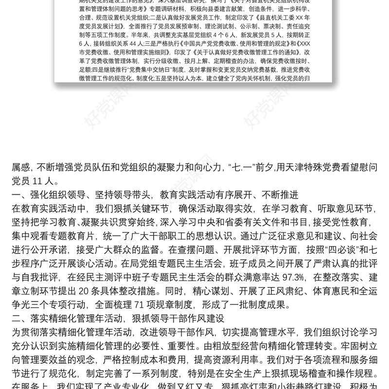 2020党建半年工作总结