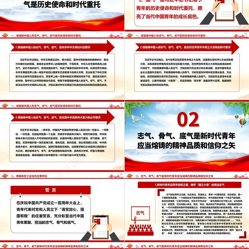 增强全国各族优秀青年的志气、骨气、底气ppt精美简洁风必须始终立足党的事业后继有人的根本大计专题党课教育课件