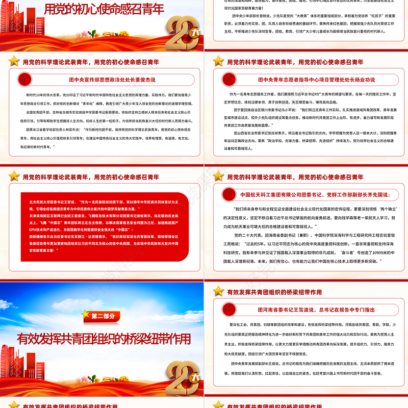 2022团结引领广大青年在全面建设社会主义现代化国家的火热实践中贡献青春力量PPT精美党政风党的二十大报告在广大团干部中引发强烈反响专题党课党建课件