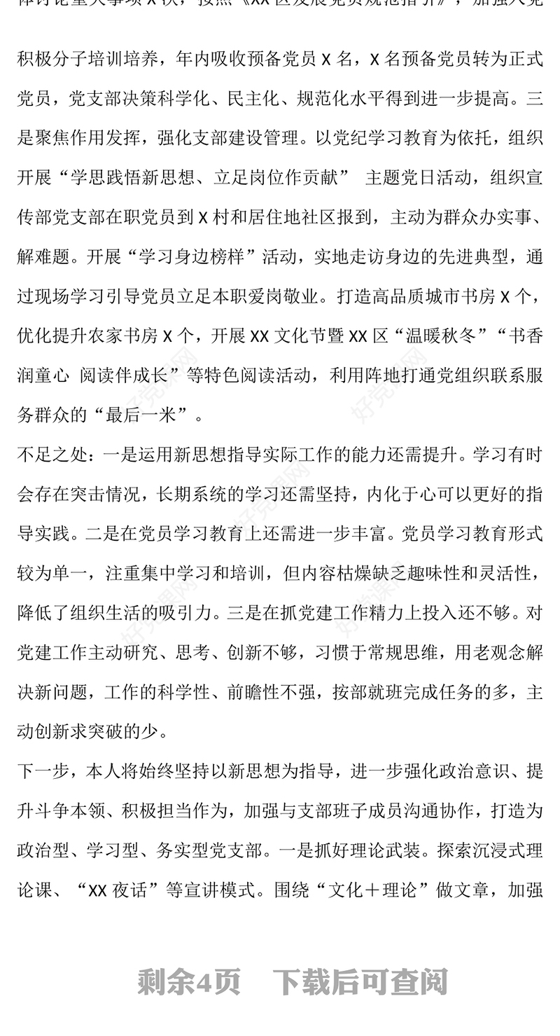 2024年度抓基层党建述职报告下载