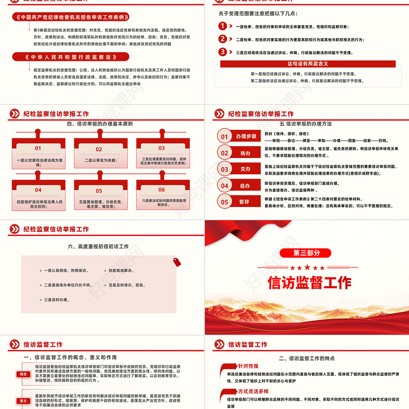 2023信访工作合规流程PPT红色简约风信访工作合规流程专题培训课件模板下载