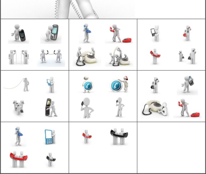3D小人—电话系列-含多个ppt元素