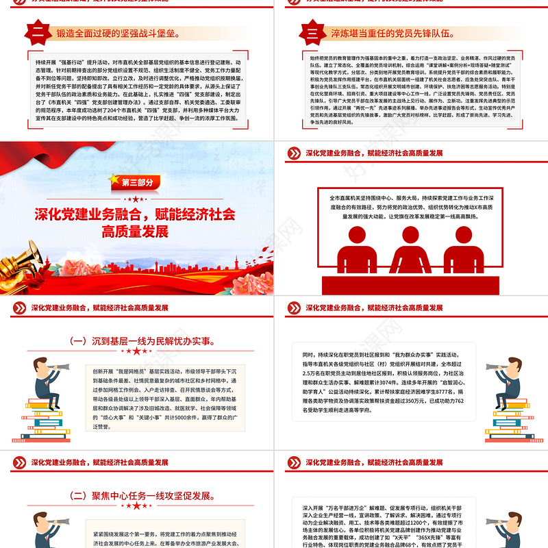 简洁实用2025年度党建工作情况总结报告PPT模板下载