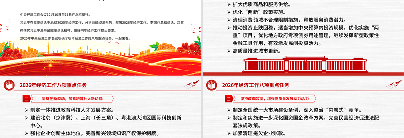 华美大气2026年经济工作八项重点任务PPT党课课件下载