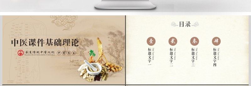 古典中医学中医院中医文化中草药PPT模板