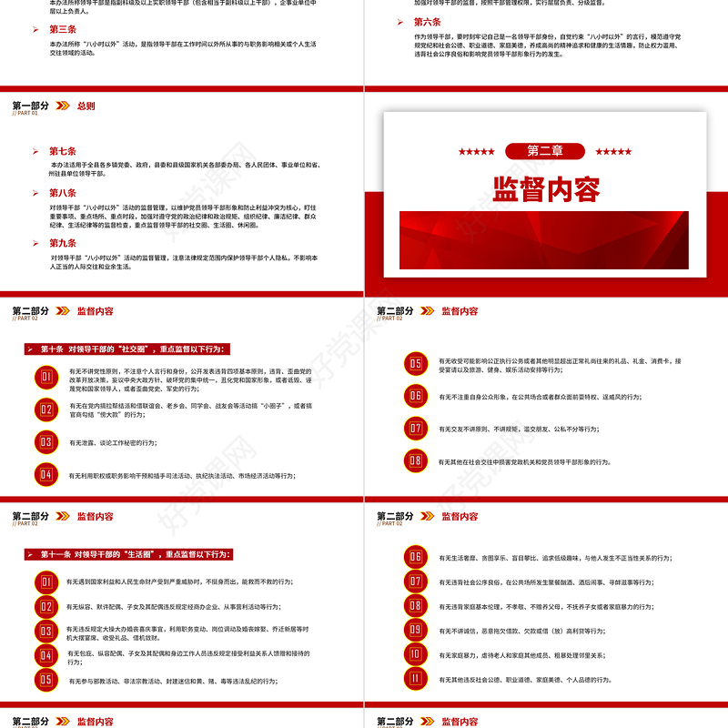 2022八小时以外PPT精美简洁某县领导干部“八小时以外”活动监督管理办法党建党课课件