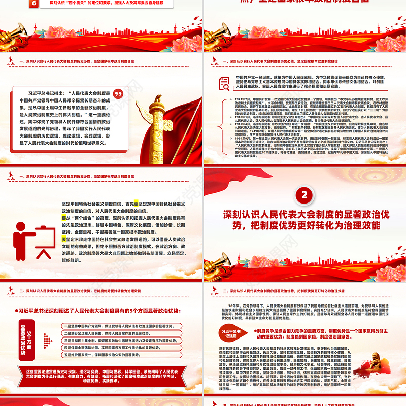 深刻认识人民代表大会制度的显著政治优势PPT党建风党员干部学习教育党课