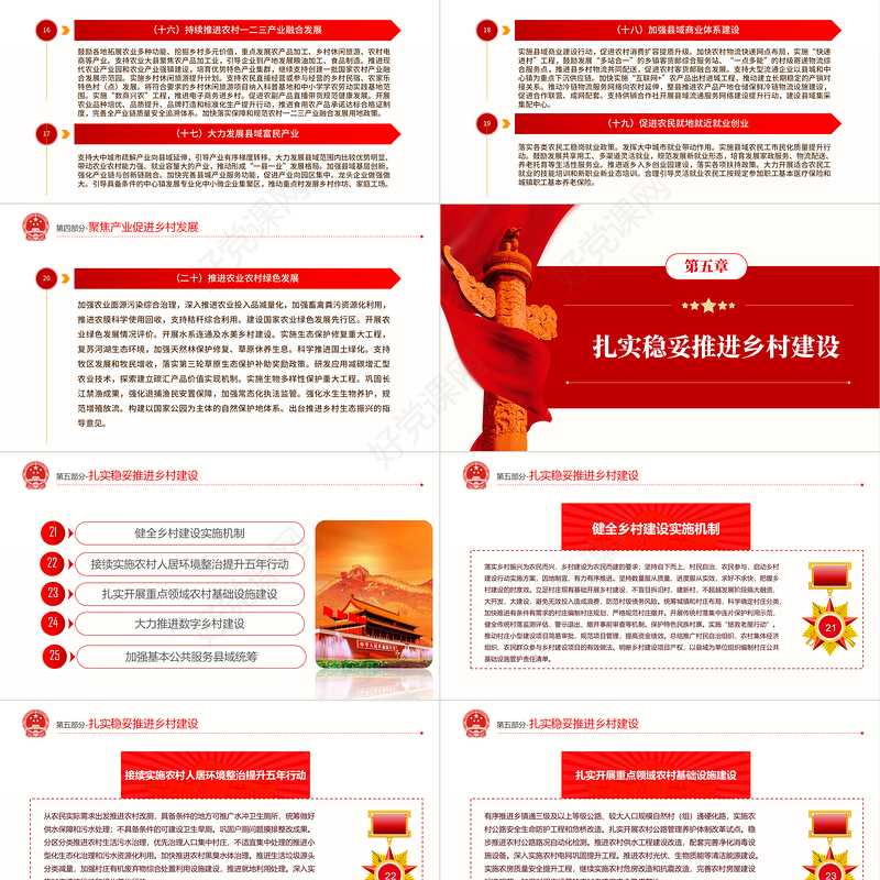 2022年中央一号文件PPT红色大气关于做好2022年全面推进乡村振兴重点工作的意见党课课件