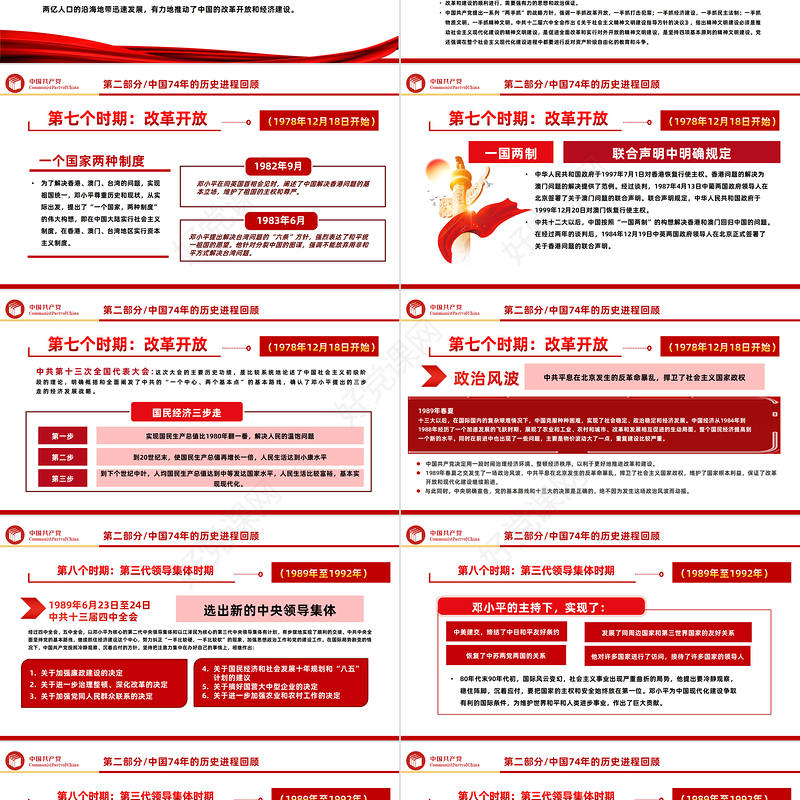 2023新中国74年伟大契机PPT红色党政风党支部庆祝中华人民共和国成立74周年国史学习专题党课课件模板下载
