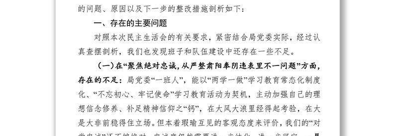 讲严立警示教育专题民主生活会全套材料(6)